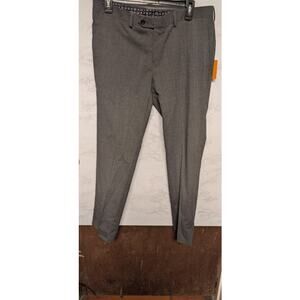 NEW tallia mens gray trousers dress pants wool 34" waist 29.5" Inseam flat front